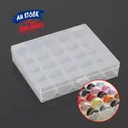 25-Grid Sewing Bobbins Clear Case Storage Box Bobbin Storage Box
