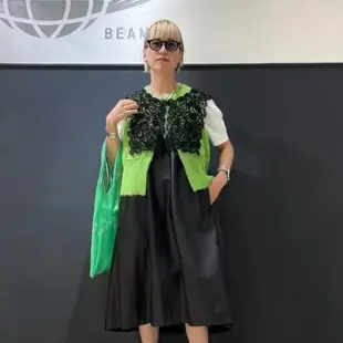 日本潮牌BEAMS 時尚環保購物背芯袋黑色網眼便攜收納手提單肩女包