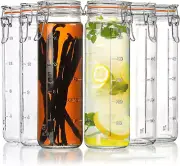 [Upgraded] 20 Oz Glass Jars with Airtight Lids for Vanilla Extract, 6 Pack Glass