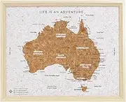 Splosh Travel Board Australia Map, Desk, Beige/White