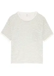 Frame Striped Linen T-shirt - Green - XS (UK6 / XS) XS (UK6 / XS)