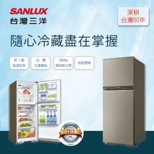 【SANLUX台灣三洋】321公升雙門變頻電冰箱(SR-C321BV1B)