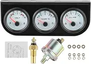 Triple Gauge Set - Universal Car Triple Gauge Kit Water Temp/Volts/Oil Pressure Meter 52mm Instrument