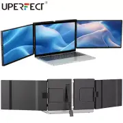 14" Dual Portable Triple Fold FHD Screen Monitor Extender for Laptop 13"-16"