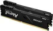 Kingston FURY Beast 32GB (2x16GB) 3200MHz DDR4 CL16 Desktop Memory Kit of 2 KF432C16BBK2/32, Black (KF432C16BBK2/32)