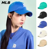 在飛比找momo購物網優惠-【MLB】可調式軟頂棒球帽 大聯盟LOGO(3ACP0113