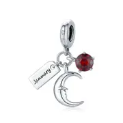 Silver plating January Birthstone Charm Fit Bracelets & Bangle Beads DIY Jewelry Charm