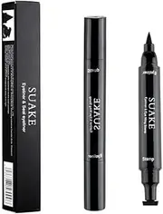 Eyeliner Pencil 2 Pack, Makeup Eye Liner Pen, Dual-ended Winged Eyeliner Stamp, Waterproof Black Seal Pencil Long Lasting Wing