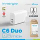 【Innergie】 C6 Duo 63瓦 USB-C 雙孔萬用充電器 (轉換版)