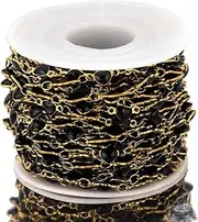 [Generic] 1 m Stainless Steel drip Oil Love 18K Vacuum Plating DIY Jewelry Accessories Titanium Steel Necklace Bracelet Making Permanent Jewelry kit(Black)