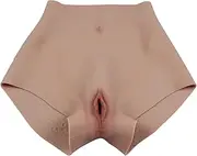 [FSYH] Fake Silicone Vagina Underwear Panty with Floating Point Design, Silicone Panty False Pussy Penetratable Vagina Boxer Briefs for Crossdressers Transgender