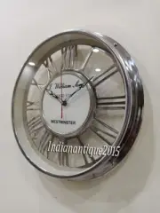 Handmade Silver Wall Clock Steel Modern Wall Clock,Decorative Wall Clock William