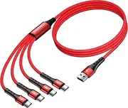 SIQIWO Multi USB C Cable Fast Charging, [1.2M/QC 3.0/3A] USB C Splitter Cable, 4 in 1 Charger Cord with 4 Type C Ports, for iPhone 16/15 Series, iPad Air/Pro, Samsung Galaxy S24 S23, Pixel, Sony, PS5