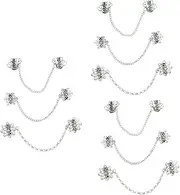 [WOFASHPURET] Collar Clip Shawl Pin Suit Chain Corsage Sew on Hooks Eyes Buttons Suit Chain Brooch Suit Chain Badge Swirl Cloak Clasp Vintage Clasp Fastener Cardigan Clips Silver Zinc