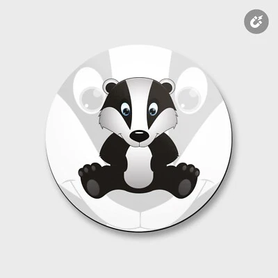 Badger Animal | 4'' X 4'' Round Decorative Magnet