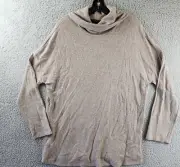 Sanctuary Find Me Lounging Tunic in Slinky Rib Sweater Women's L Heather Truffle