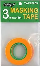 Ickysticky Masking Tape, 18 Meter x 3 mm Size (Pack of 2) Easy- Tear Painter Tape Car Painter Tape Automotive Painters Tape Labeling Tape Car Paint Spray Easy-Tear Painter