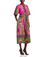 Farm Rio Ana Tie Front Midi Dress