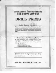 1952 Craftsman 103.23641 Bench Drill Press Instructions