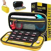 Carry Case for Nintendo Switch Lite - Portable Travel Carry Case with Storage for Switch Lite Games & Accessories [Yellow]