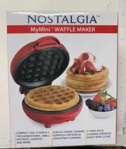 Nostalgia My Mini Personal Electric Waffle Maker 5" - Red New