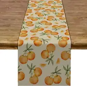 Pudodo Orange Citrus Table Runner Little 13" x 90", Orange, Green