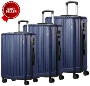 Suitcase Luggage 3Pcs with Lock Luggage Set 20" 24" 28" Hard Shell Navy