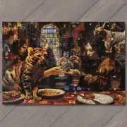 Postcard Collage Cats Color Super Unusual Strange Weird Tableaus Fanciful Fun