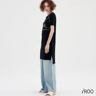【iROO】燙鑽短袖洋裝(長版上衣)