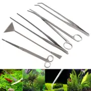 Aquarium Tank Stainless Steel Long Tweezer Scissor Spatula Aquascaping Tools Set
