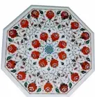 18" Marble Coffee Table Top Marble Stone Inlaid Marquetry Pietra Dura For Gifts