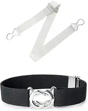 [TPZORJX] Pack of 2 Elastic Waist Belt - Adjustable Stretch Belt, Adjustable Belt Children, Stretch Waist Belt for Dresses, Jeans and Everyday Use (Black + White)