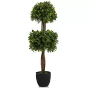 40 Inch Artificial Boxwood Topiary Ball Tree for Front Porch Patio Home-Green -