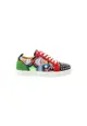 Pre-Loved CHRISTIAN LOUBOUTIN Multicolor Printed Patent Leather and Suede Louis Junior Spike Low Top Sneakers