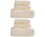 Cotton 6 Piece Bathroom Towel Set | 2 Bath Towels, 2 Hand Towels, 2 Washcloths Soft And Absorbent,Beige