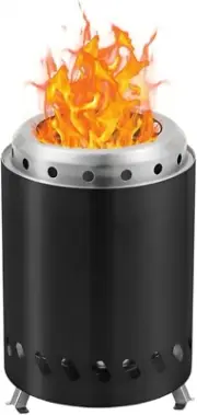Portable Tabletop Fire Pit with Stand Smokeless Stainless Steel Camping Patio
