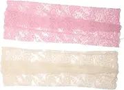 [Alasum] 1set Uv Arm Sleeves for Women Elastic Lace Design for Driving and Outdoor Activities Skin Tone