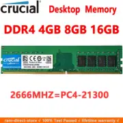 Crucial DDR4 16GB 8GB 4GB 2666 PC4-21300 288pins Desktop Memory Dimm Ram 1.2V