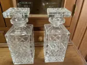 Crystal Decanter Set 2 Decanters 6 Glasses. Never Used But Old.