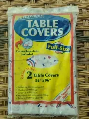 Stars stripes red white bl 2 Vintage Straubel Co BREEZPROOF Plastic Table Cover