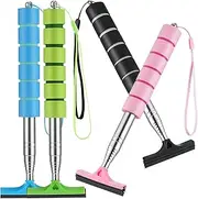 STOBAZA 4Pcs Mini Retractable Car Mirror Squeegees Ergonomic Handle for Comfortable Grip Water Wiper for Side Mirror Visibility
