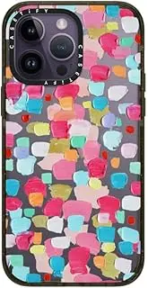 CASETiFY Impact iPhone 14 Pro Max Case [4X Military Grade Drop Tested / 8.2ft Drop Protection] - Magenta Confetti - Glossy Black