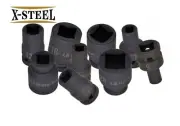 1/2" Dr 4PT Point Socket Wheel Nut Square Drain Bolt Nut Plug Set:5-13mm/14-19mm