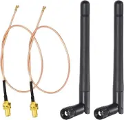 2pcs Bingfu Dual Band WiFi Antenna 3db RP-SMA 12 inch u.fl Cable for WiFi Router