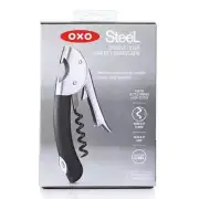 OXO Steel Double Lever Waiters Corkscrew With Bottle Opener - Stainless Steel