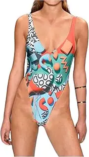 [Legou] Women's One Piece Swimsuit with High Cut and Low Back