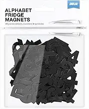 Shot2go Pack of 90 Magnetic Alphabet Letters in Black. Includes Letters, Numbers & Symbols