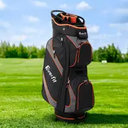 14-Way Golf Cart Bag Stand Everfit Insulated Carry Bag Zippered Rain Cover