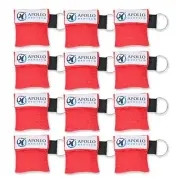 12 pack - Key Ring CPR Mask - Emergency Face Shield with One-way Valve