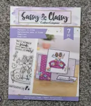 SASSY & CLASSY Crafter's Companion Photopolymer Stamp "Partners In Crime"; 7 pc